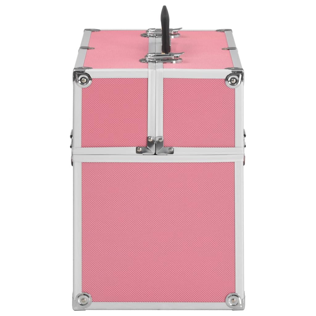 vidaXL makeupkuffert 38x23x34 cm pink aluminium