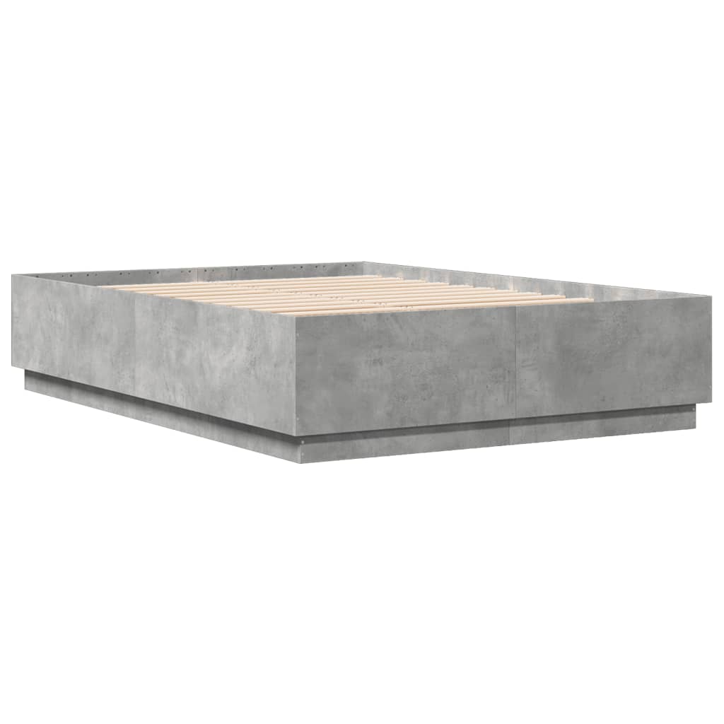 vidaXL sengestel 140x200 cm konstrueret træ betongrå