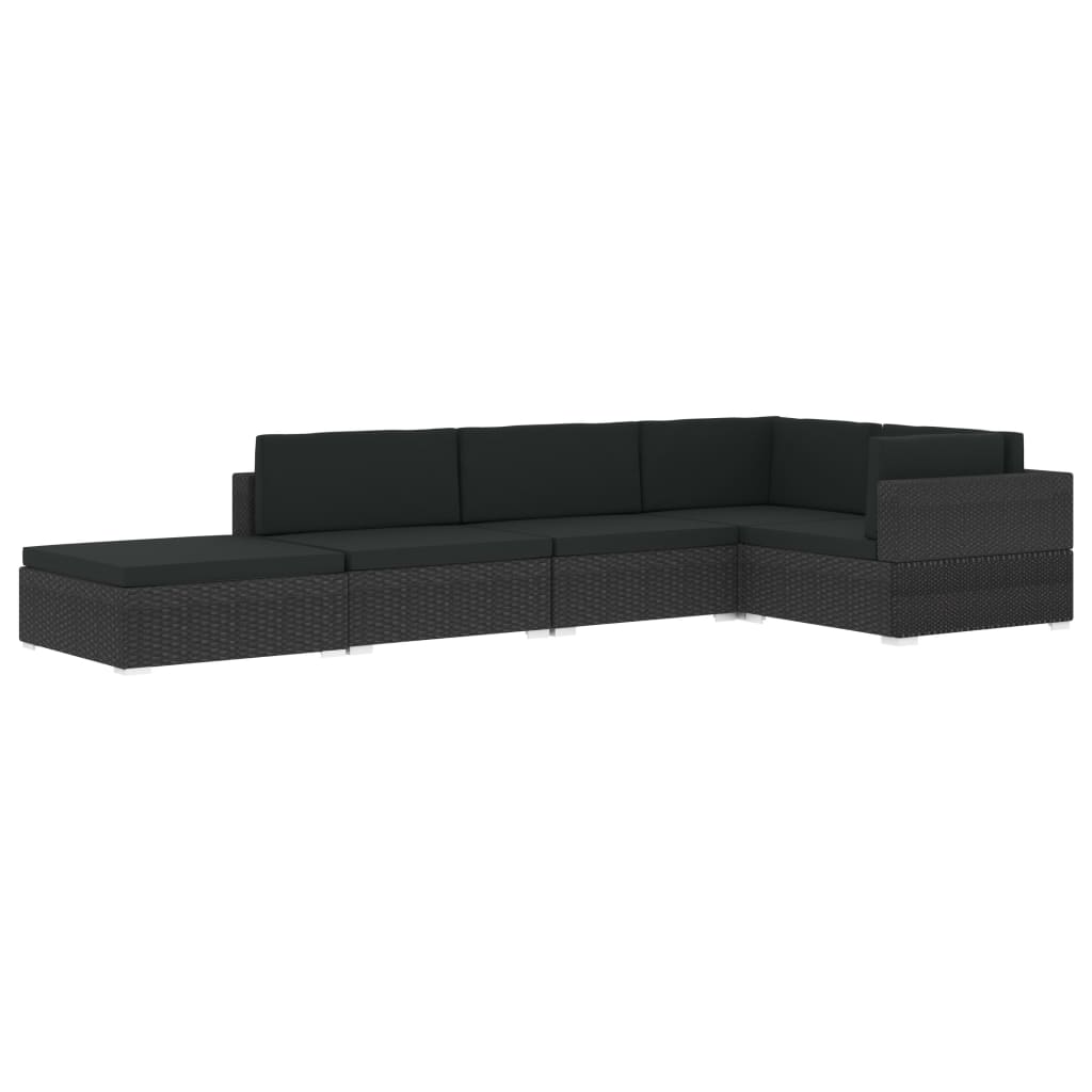 vidaXL hjørnesæde til sofa 1 stk. med hynder polyrattan grå