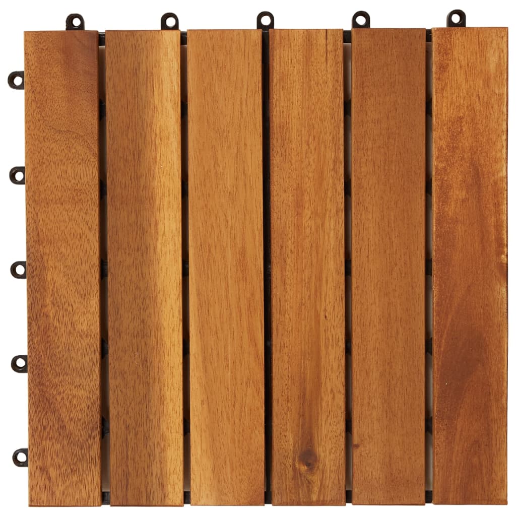 10 stk. terrassefliser i akacietræ 30 x 30 cm lodret mønster
