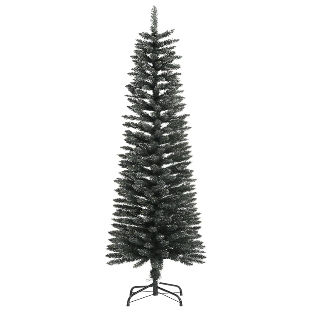 vidaXL kunstigt smalt juletræ med juletræsfod 120 cm PVC grøn