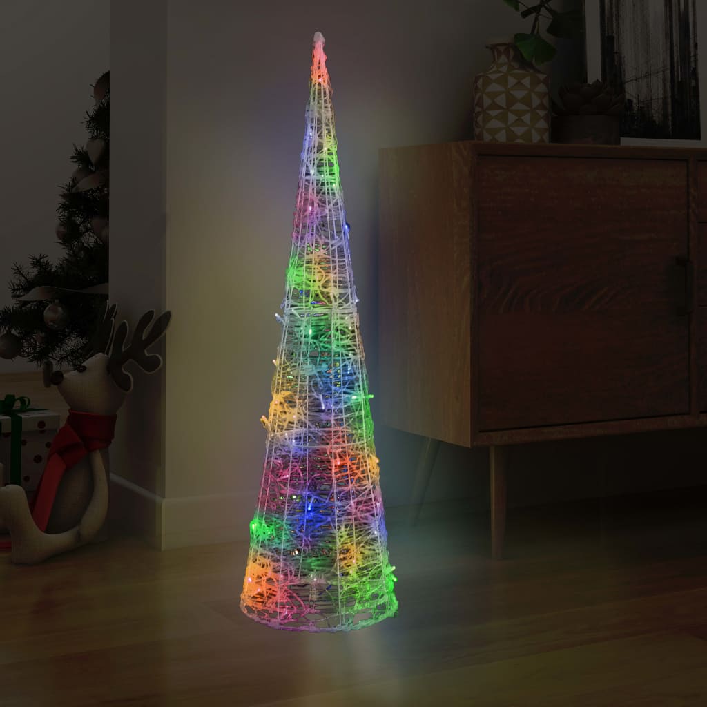 vidaXL dekorativ lyspyramide LED 120 cm akryl flerfarvet