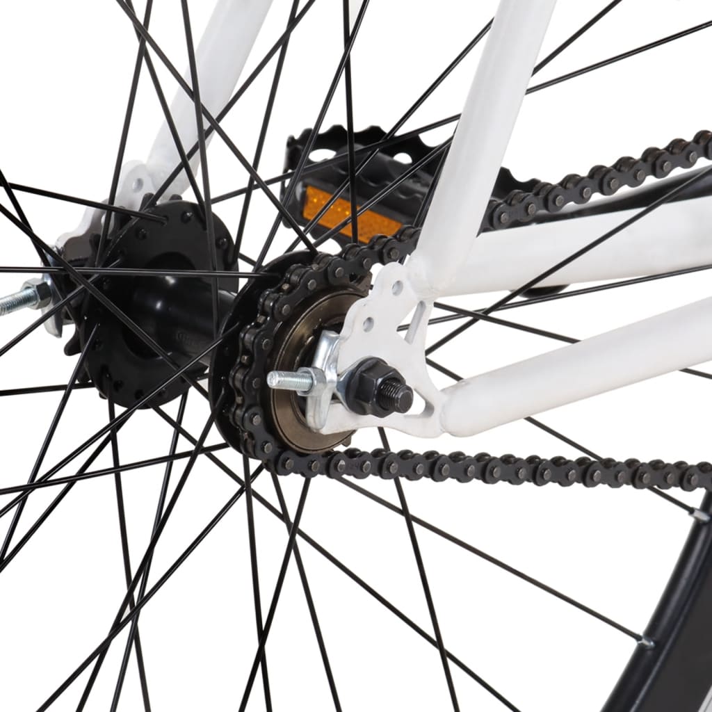 vidaXL cykel 1 gear 700c 59 cm hvid og sort