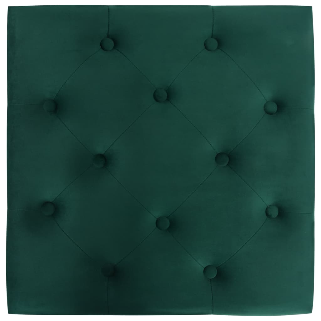 vidaXL taburet 60 x 60 x 36 cm fløjl mørkegrøn