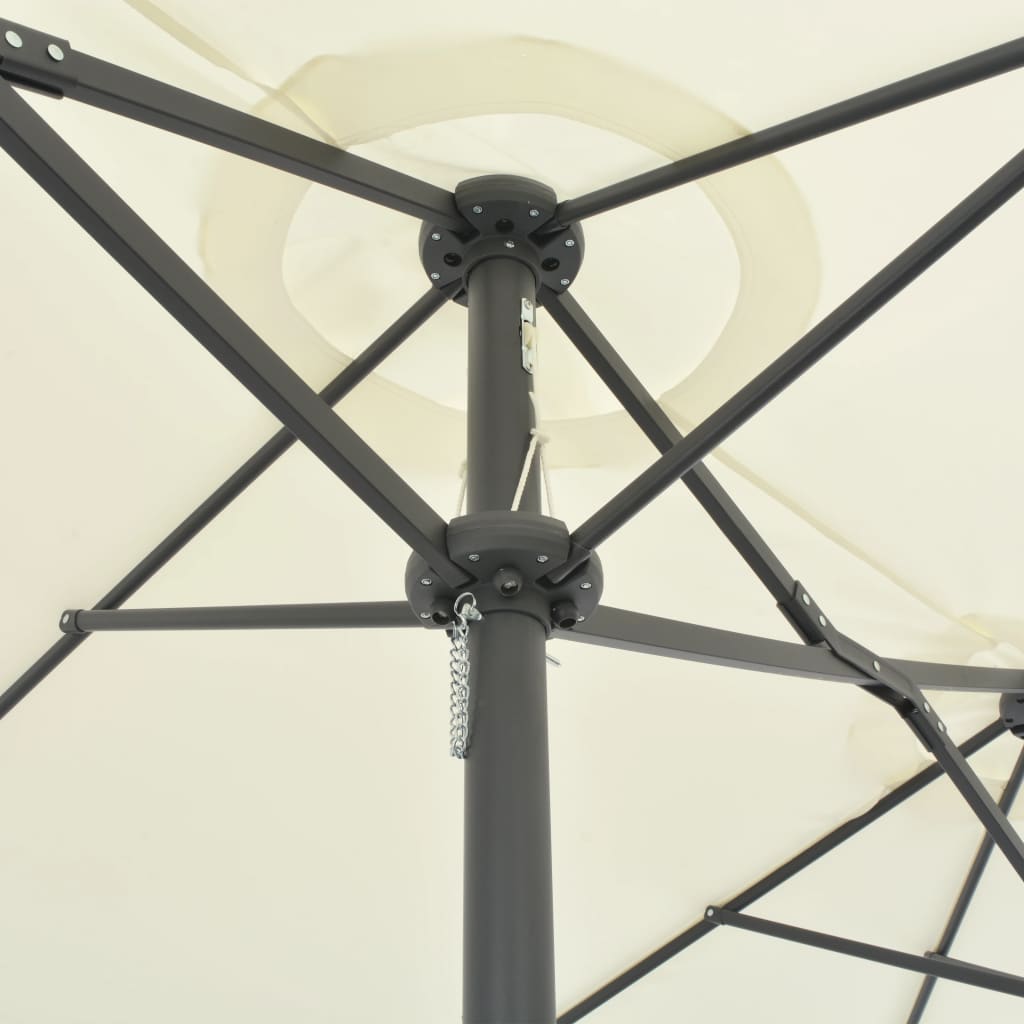 vidaXL udendørs parasol med aluminiumsstang 460 x 270 cm sandfarvet