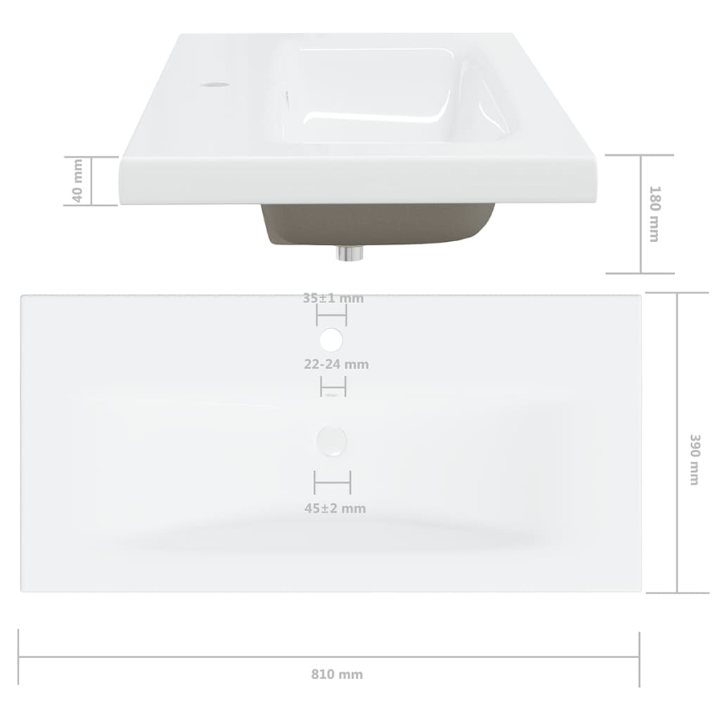 vidaXL vaskeskab med indbygget håndvask konstrueret træ sonoma-eg