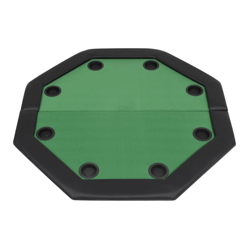 vidaXL foldbart pokerbord til 8 spillere sammenklappeligt ottekantet grøn