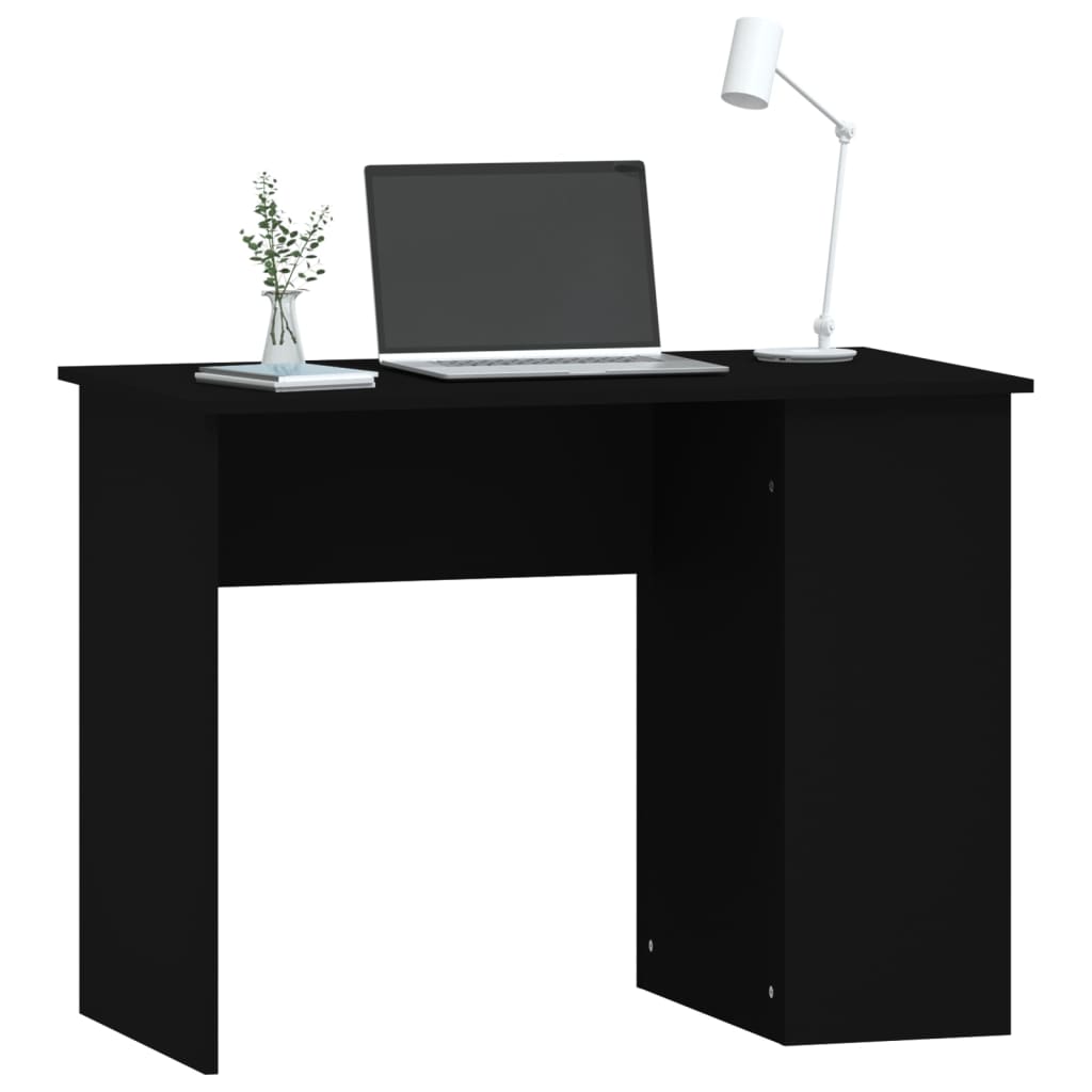 vidaXL skrivebord 100x55x75 cm konstrueret træ sort