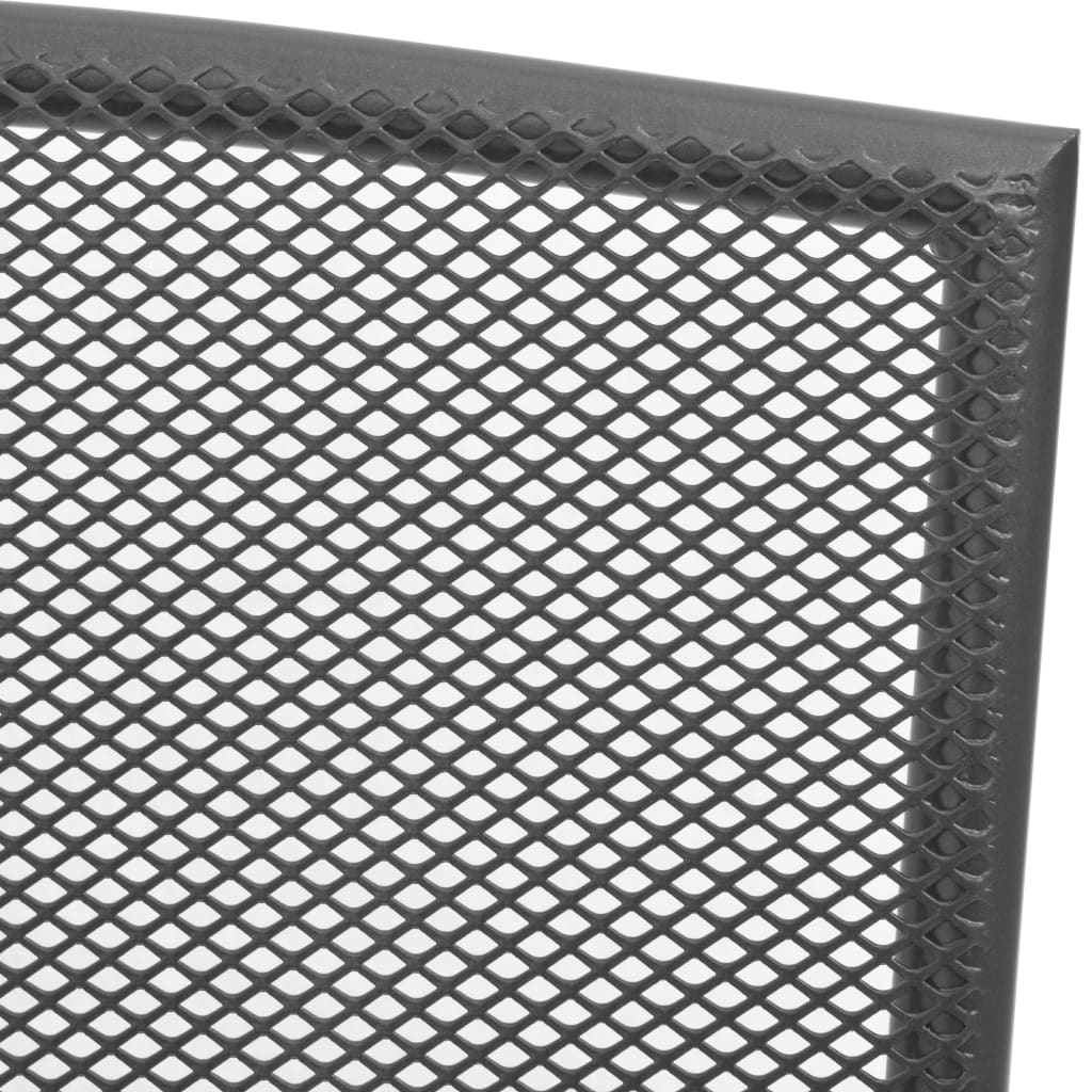 vidaXL udendørs spisebordssæt 9 dele stål antracitgrå