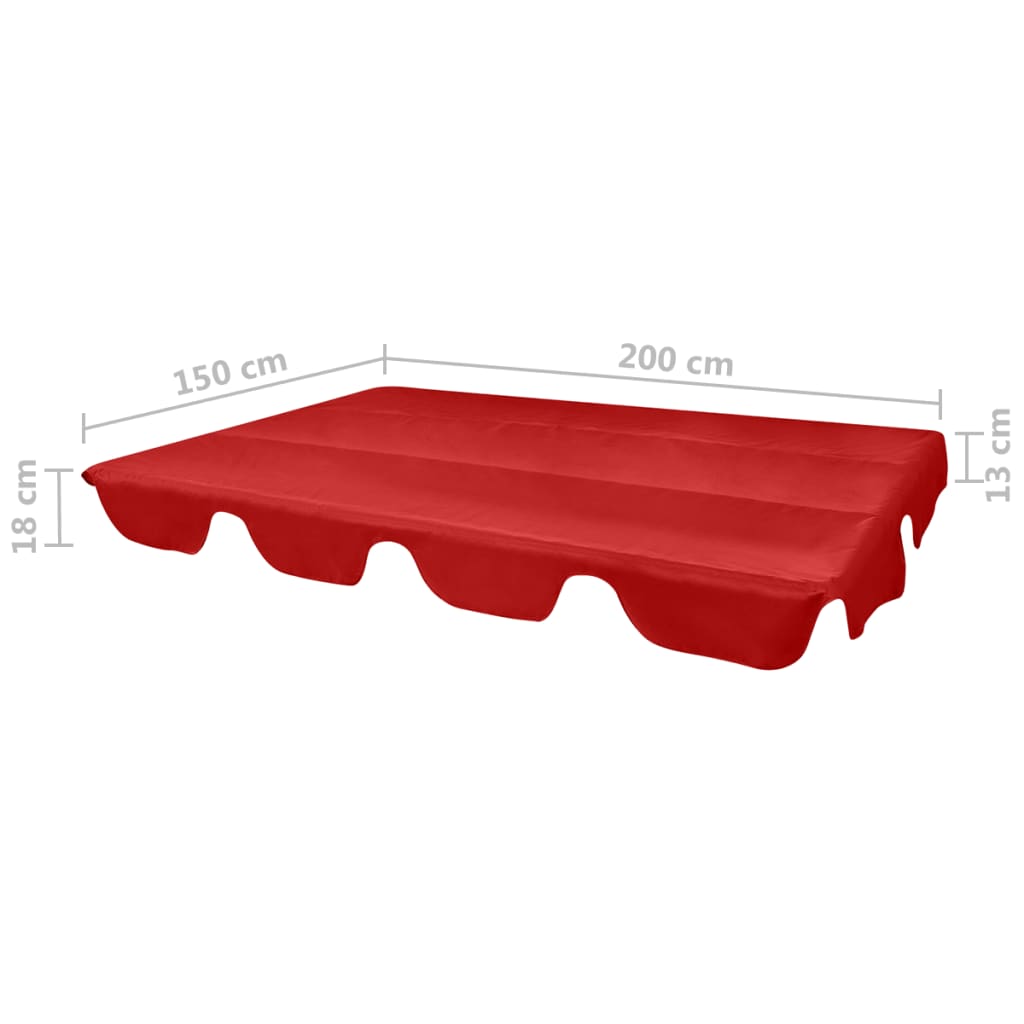 vidaXL udskiftelig baldakin til gyngesofa rød 226 x 186 cm