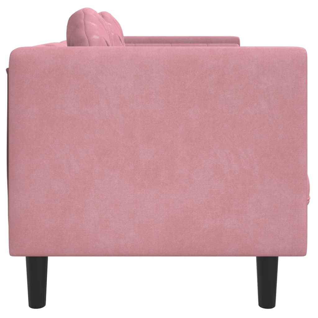 vidaXL 2-personers sofa med hynder velour lyserød