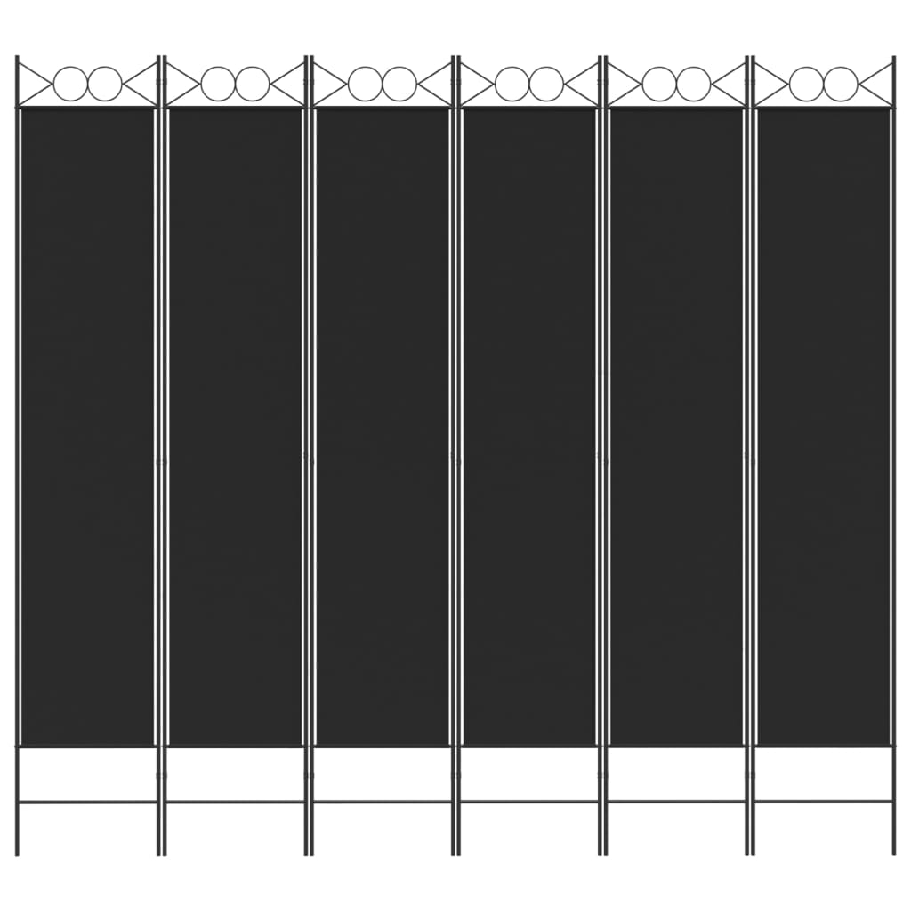 vidaXL 6-panels rumdeler 240x220 cm stof sort