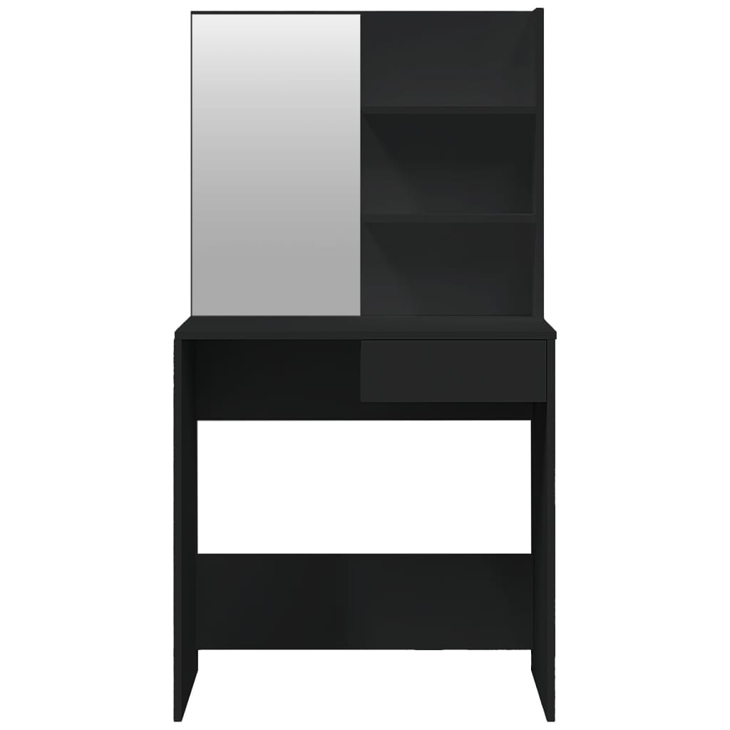 vidaXL makeupbord med spejl 74,5x40x141 cm sort