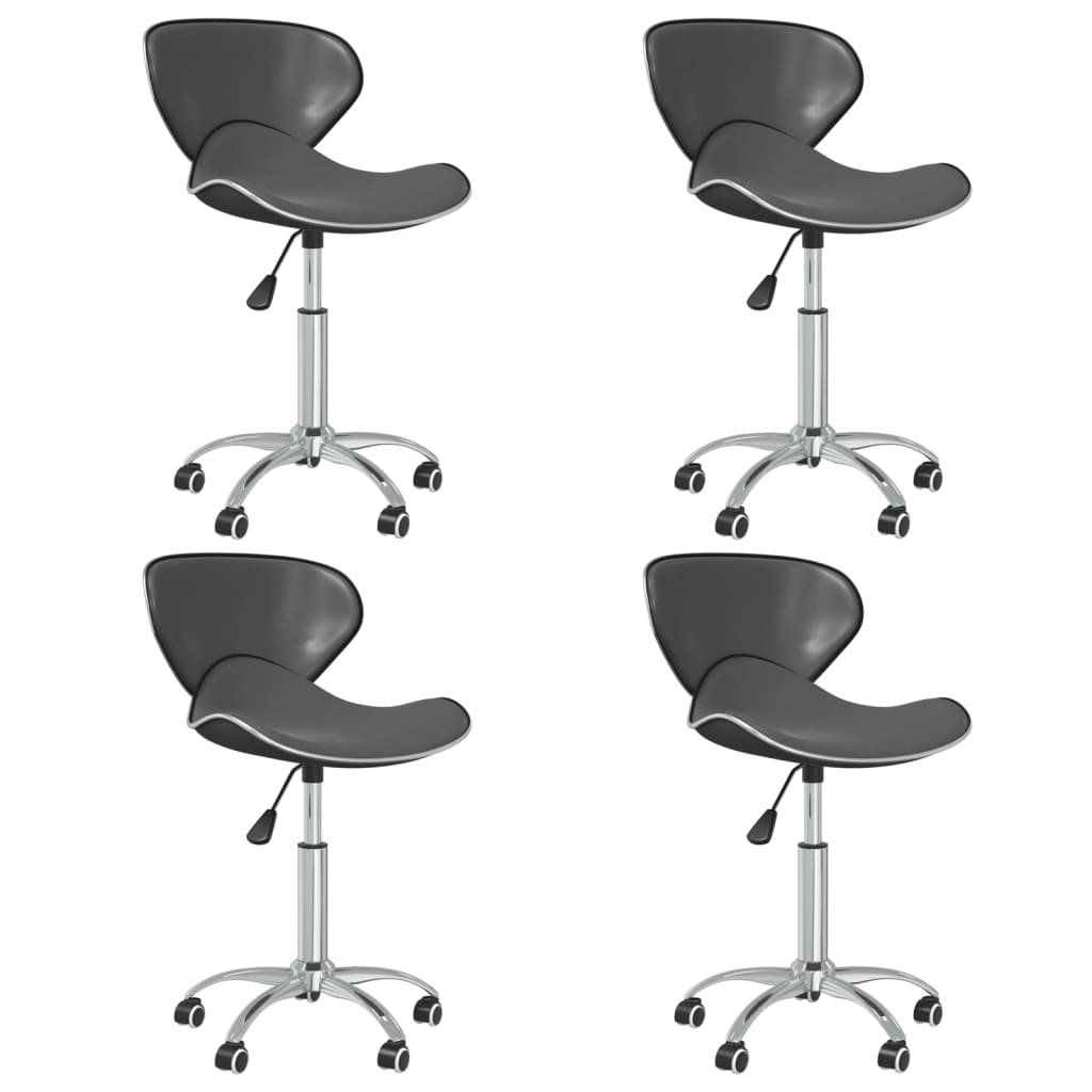 vidaXL drejelige spisebordsstole 4 stk. kunstlæder grå