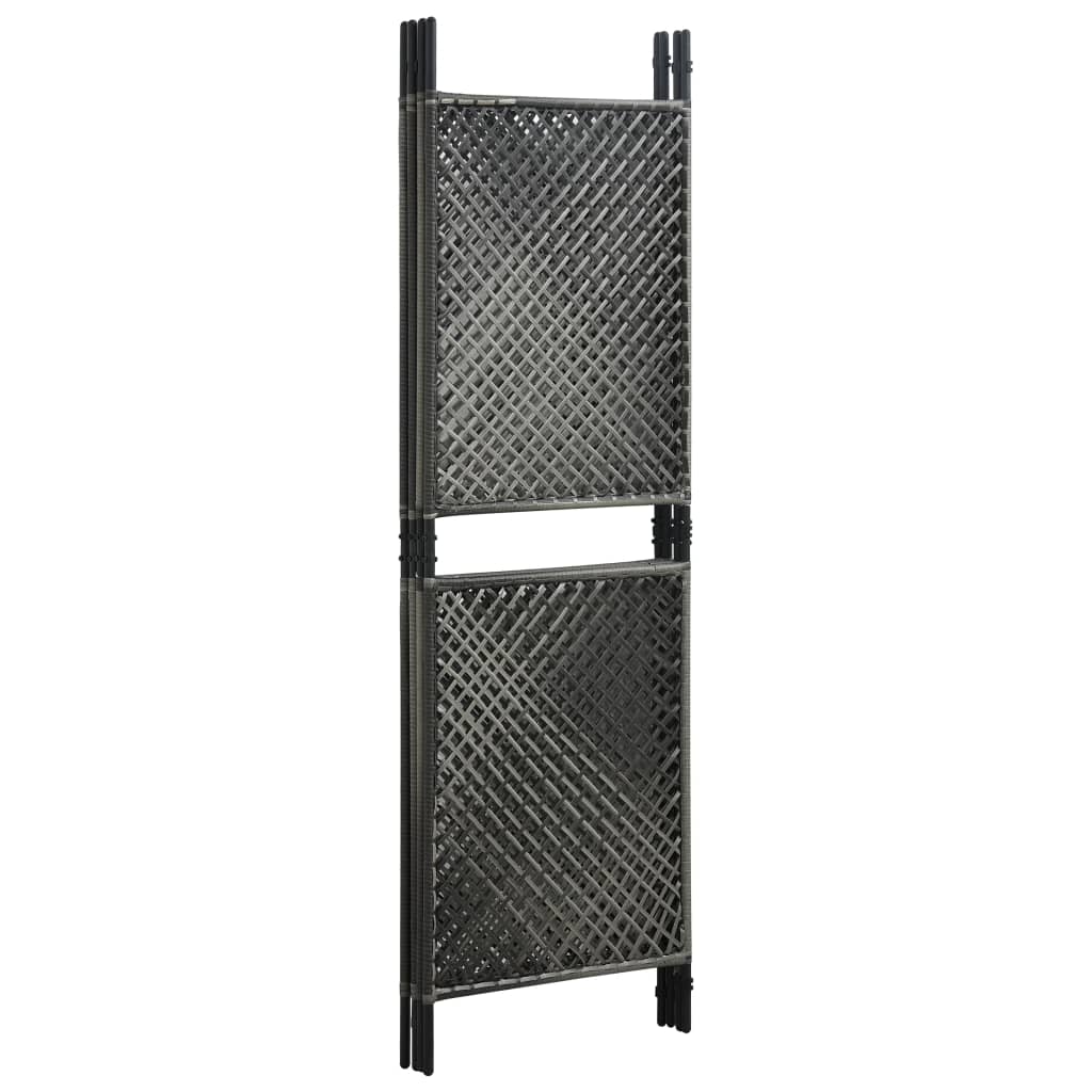 vidaXL 4-panels rumdeler 240x200 cm polyrattan antracitgrå