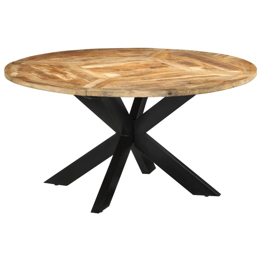 vidaXL spisebord Ø560x76 cm massivt ru mangotræ