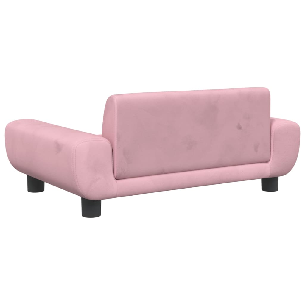 vidaXL sofa til børn 70x45x33 cm velour lyserød