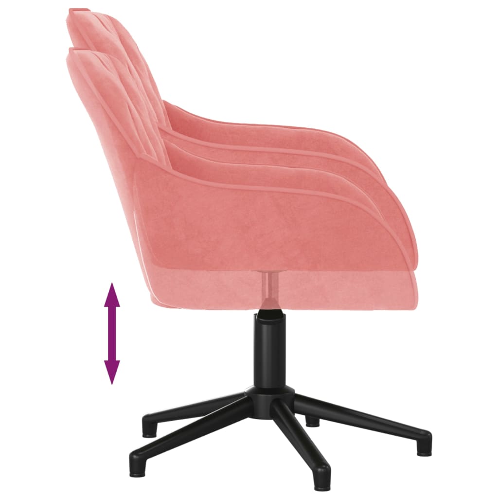 vidaXL drejelig kontorstol fløjl lyserød