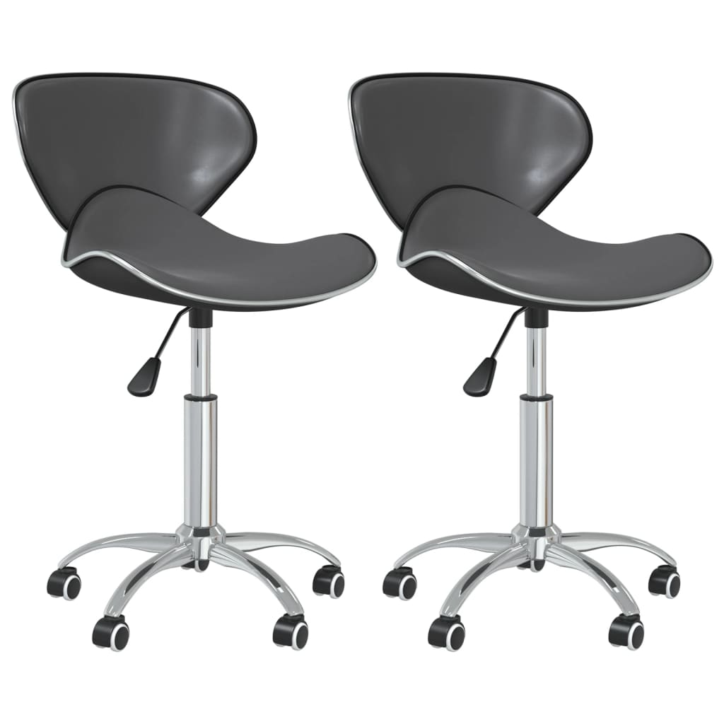 vidaXL drejelige spisebordsstole 2 stk. kunstlæder grå