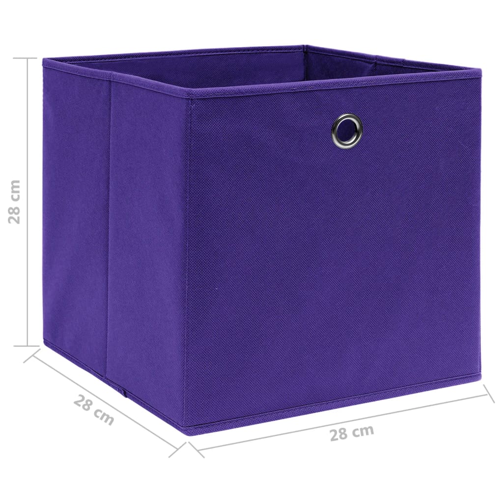 vidaXL opbevaringskasser 4 stk. ikke-vævet stof 28x28x28 cm lilla