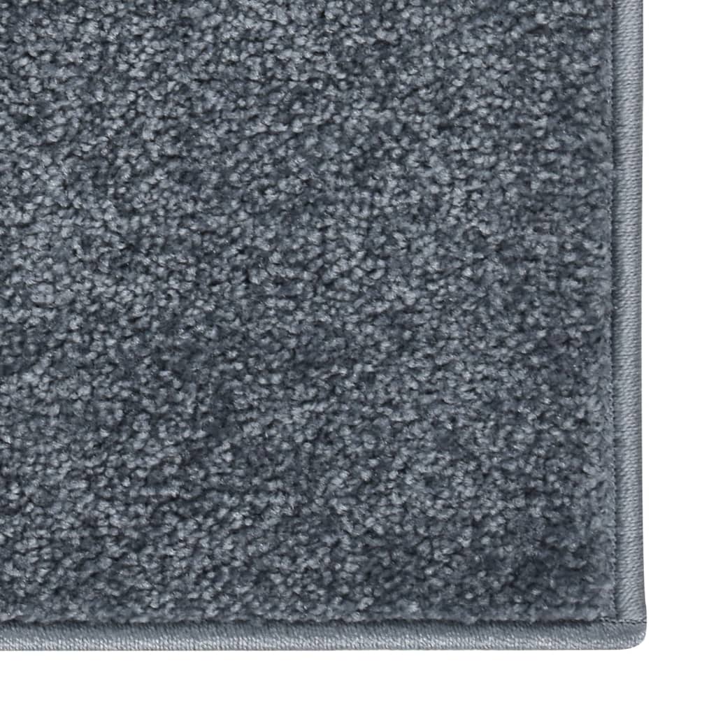 vidaXL gulvtæppe 80x150 cm kort luv antracitgrå