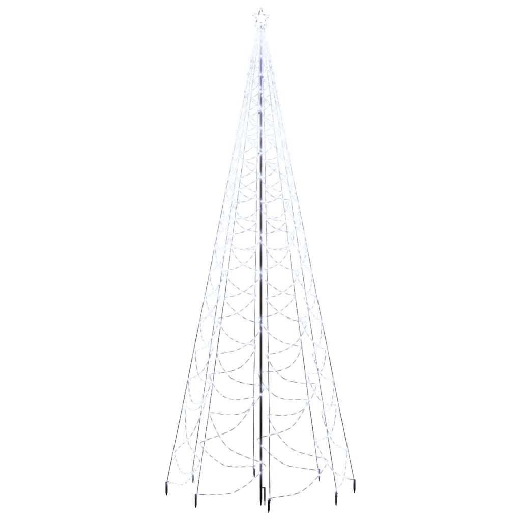 vidaXL juletræ med metalstolpe 1400 LED'er 5 m koldt hvidt lys