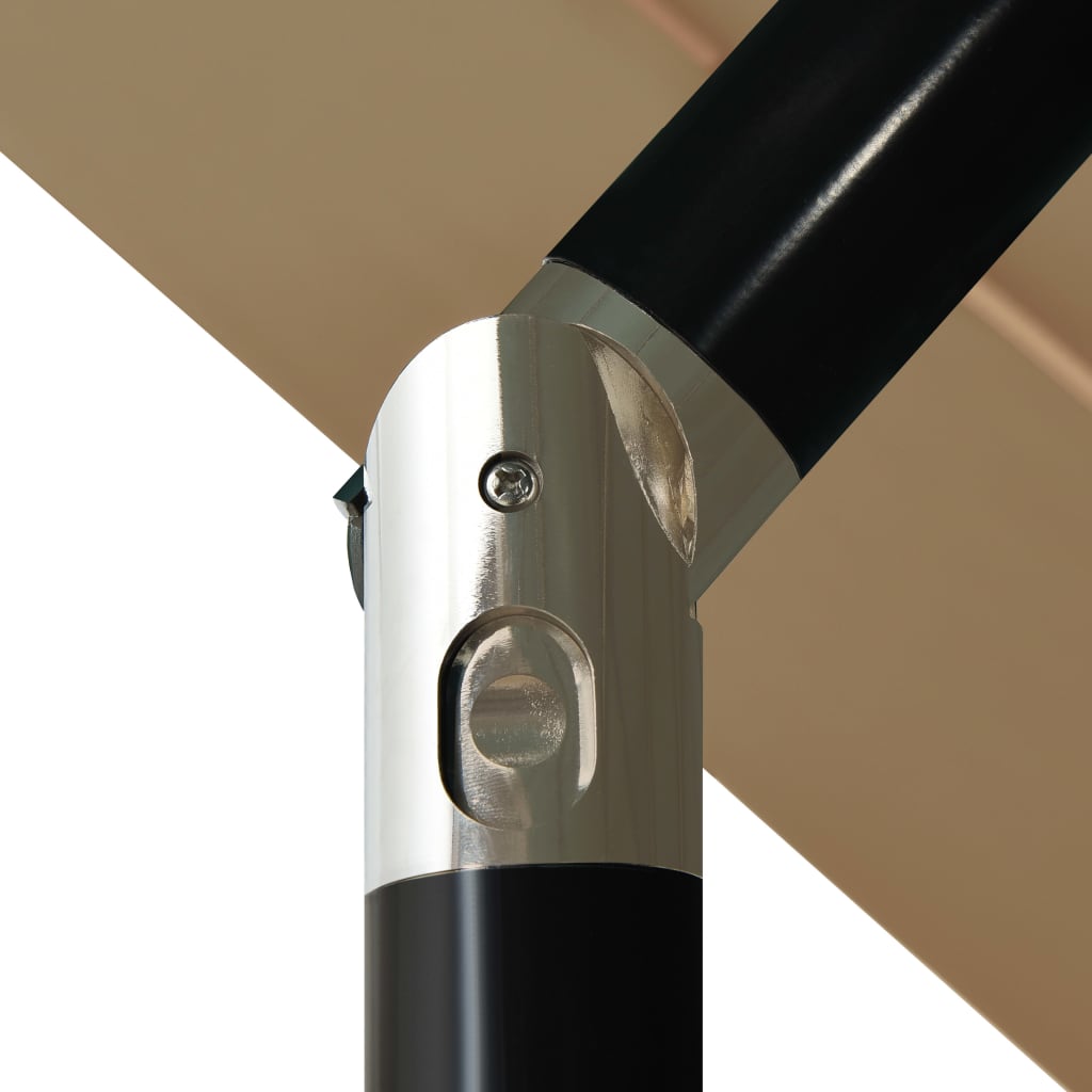 vidaXL parasol med aluminiumsstang i 3 niveauer 3,5 m gråbrun