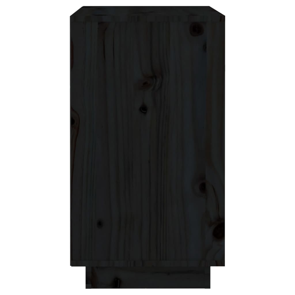 vidaXL Vinskab 55,5x34x61 cm massivt fyrretræ sort