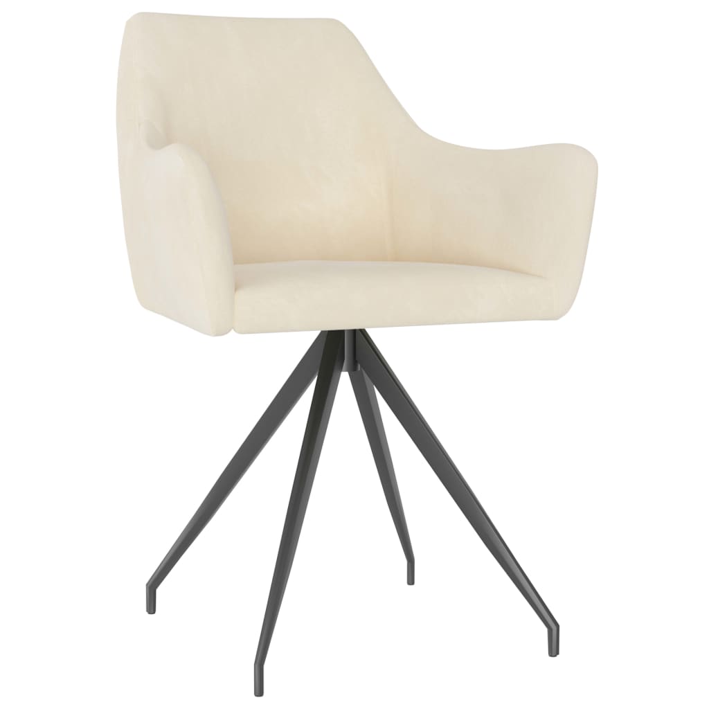 vidaXL spisebordsstole 2 stk. fløjl cremefarvet