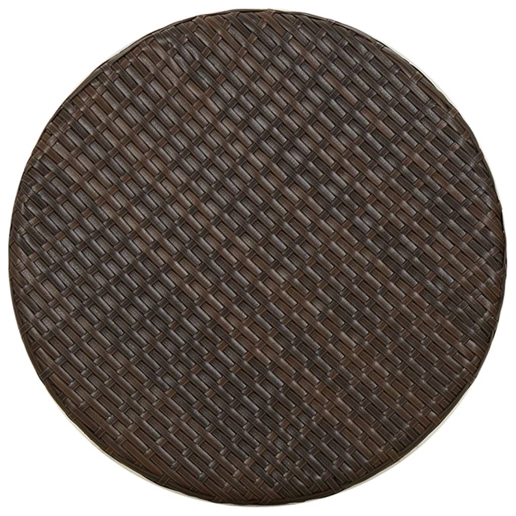 vidaXL tebord 45 cm polyrattan brun