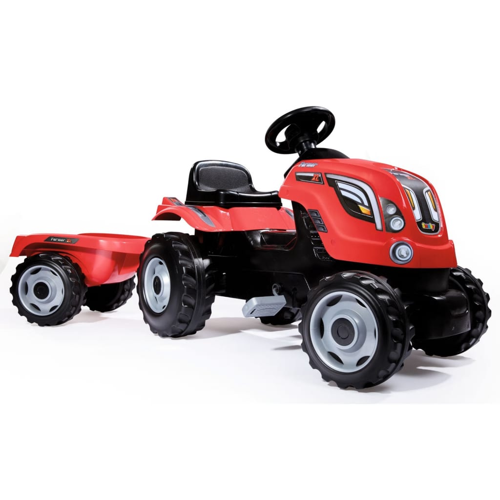 Smoby traktor med trailer til børn Farmer XL rød