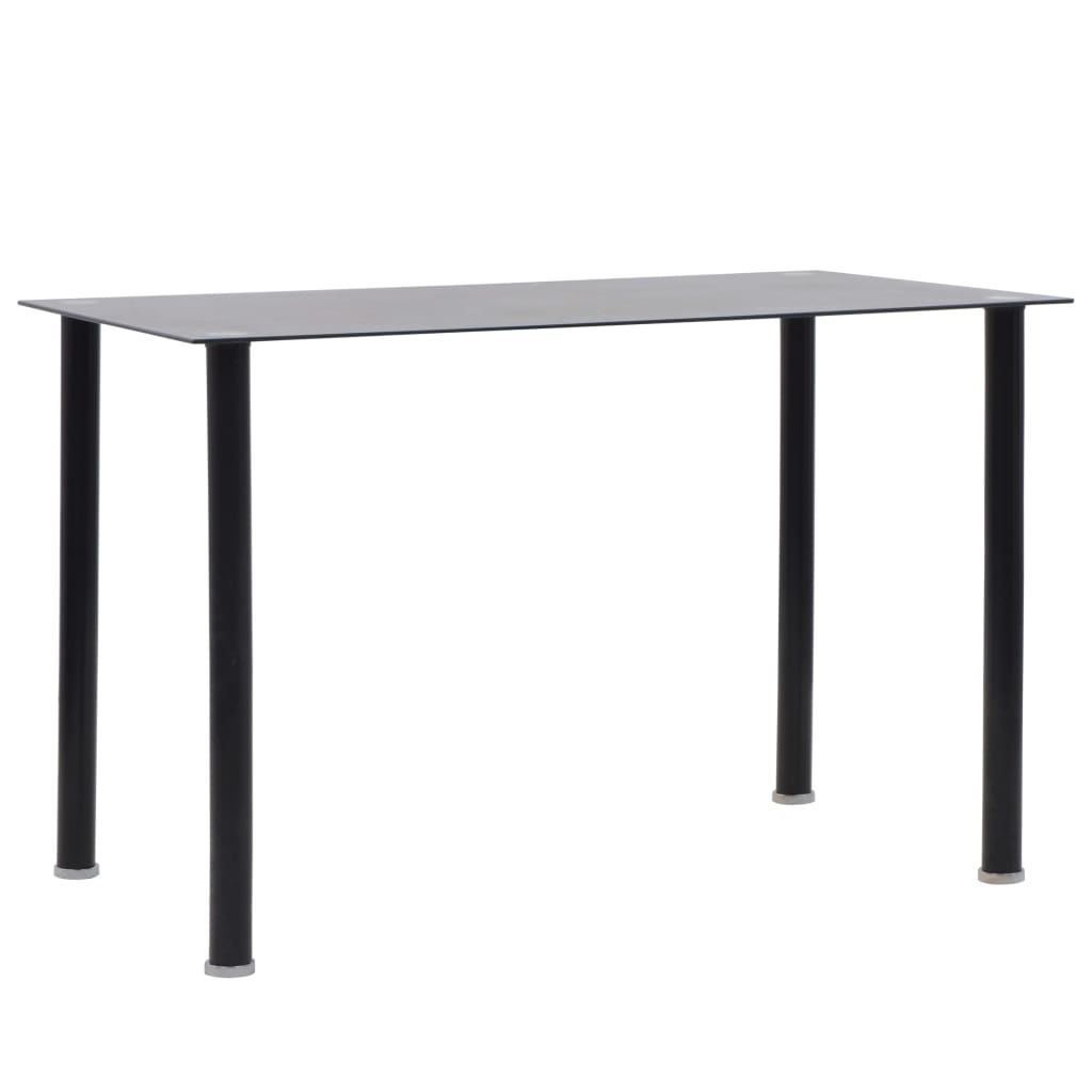 vidaXL spisebordssæt i 7 dele stål og hærdet glas sort og hvid