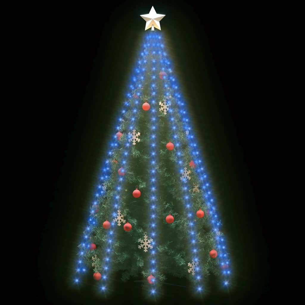 vidaXL lysnet til juletræ 300 lysdioder 300 cm blå