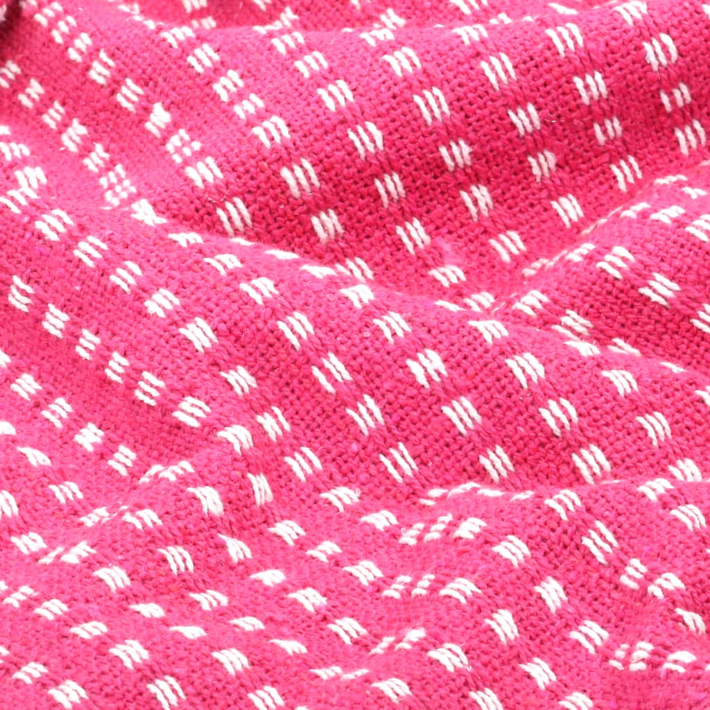 vidaXL plaid 160x210 cm bomuld firkanter lyserød