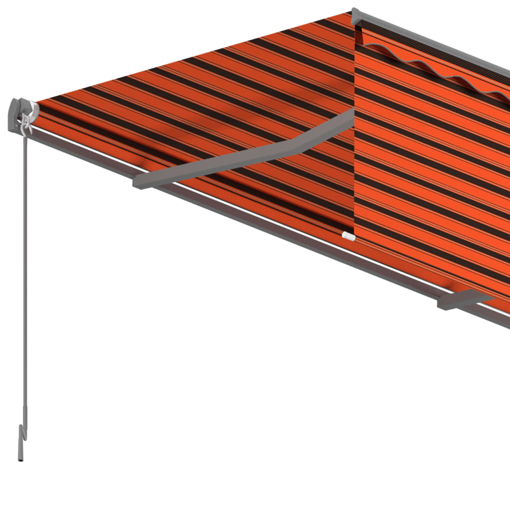 vidaXL markise m. gardin 6x3 m automatisk betjening orange og brun