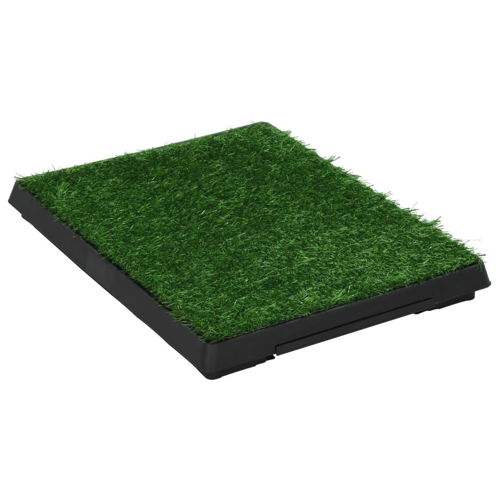 vidaXL kæledyrstoilet med bakke og kunstgræs grøn 63x50x7 cm