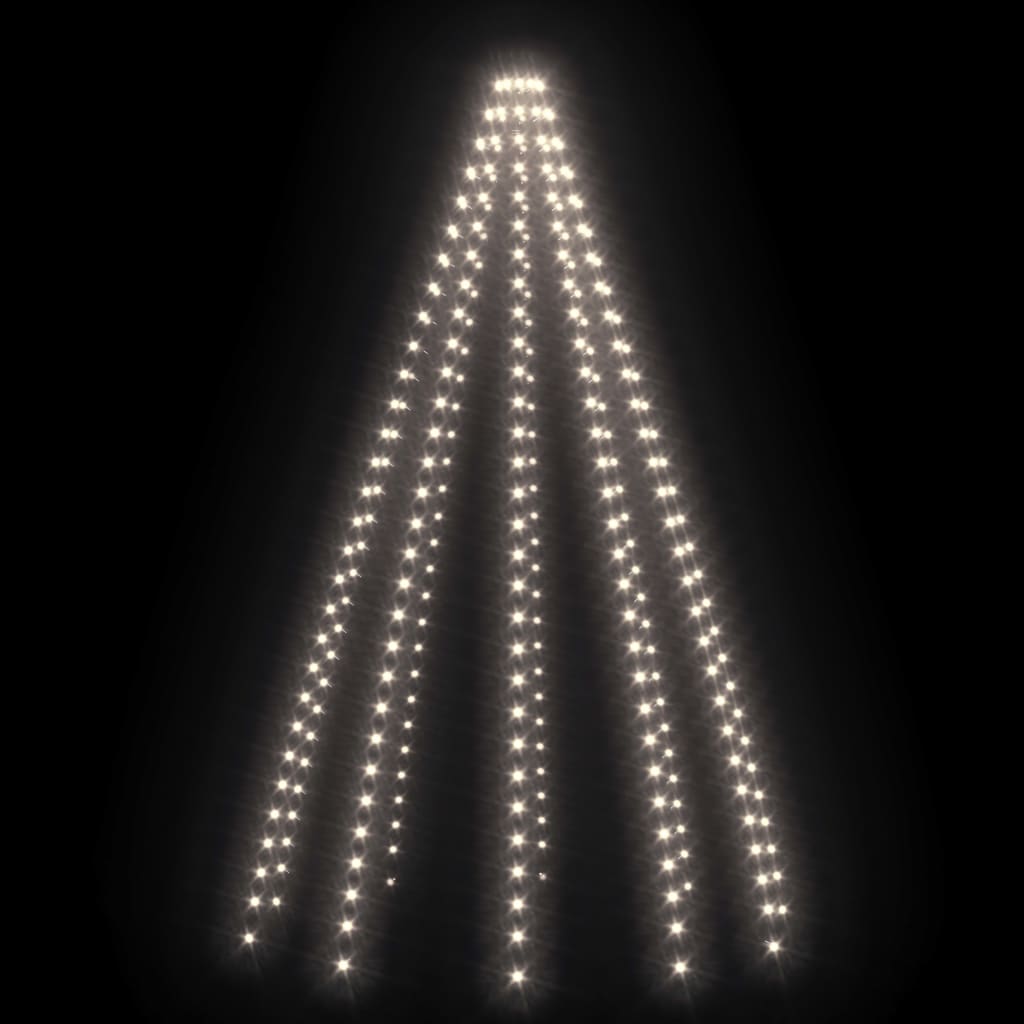 vidaXL lysnet til juletræ 250 lysdioder 250 cm kold hvidt lys