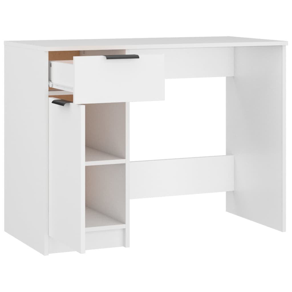 vidaXL skrivebord 100x50x75 cm konstrueret træ hvid