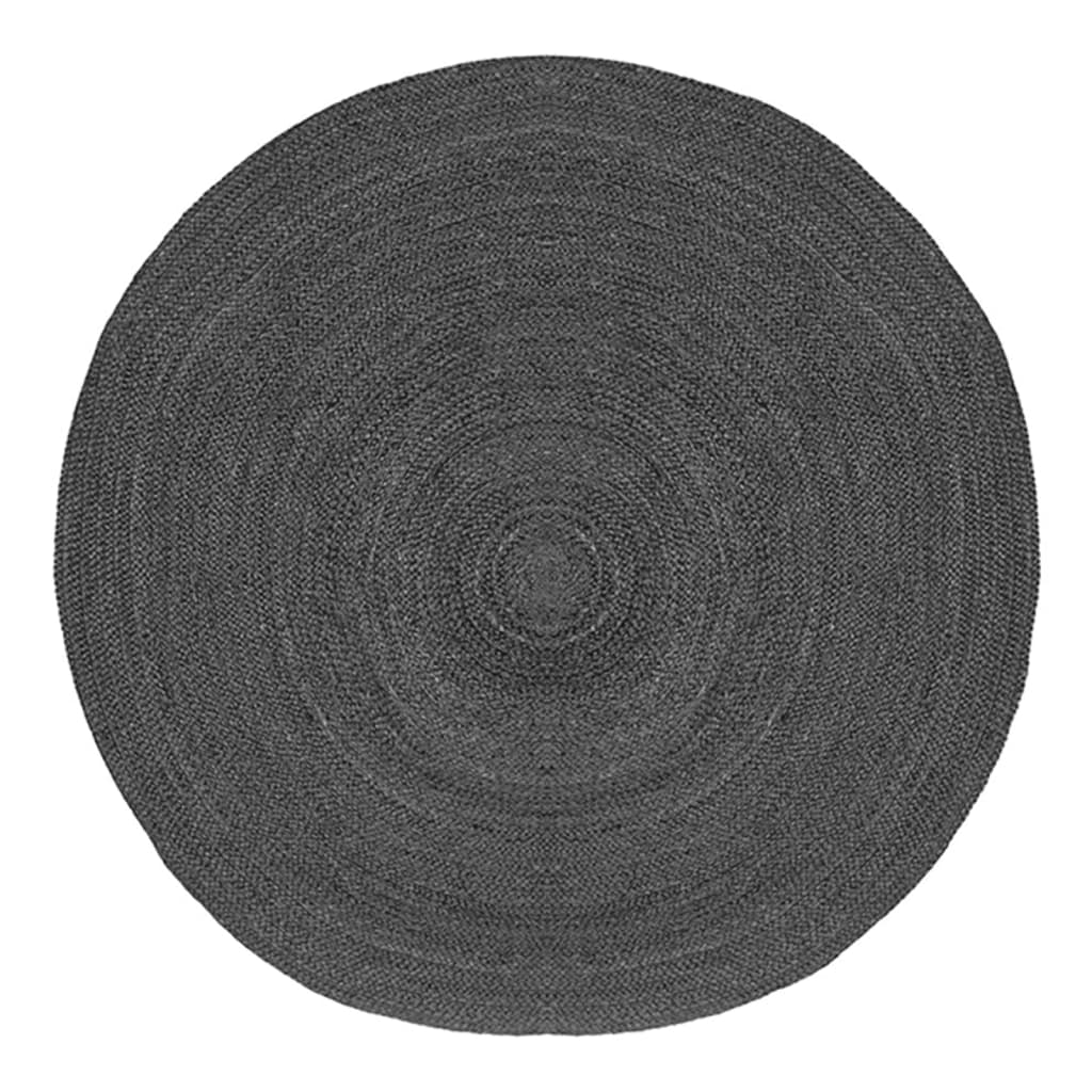 LABEL51 gulvtæppe Jute 150x150 cm str. XL rundt antracitgrå