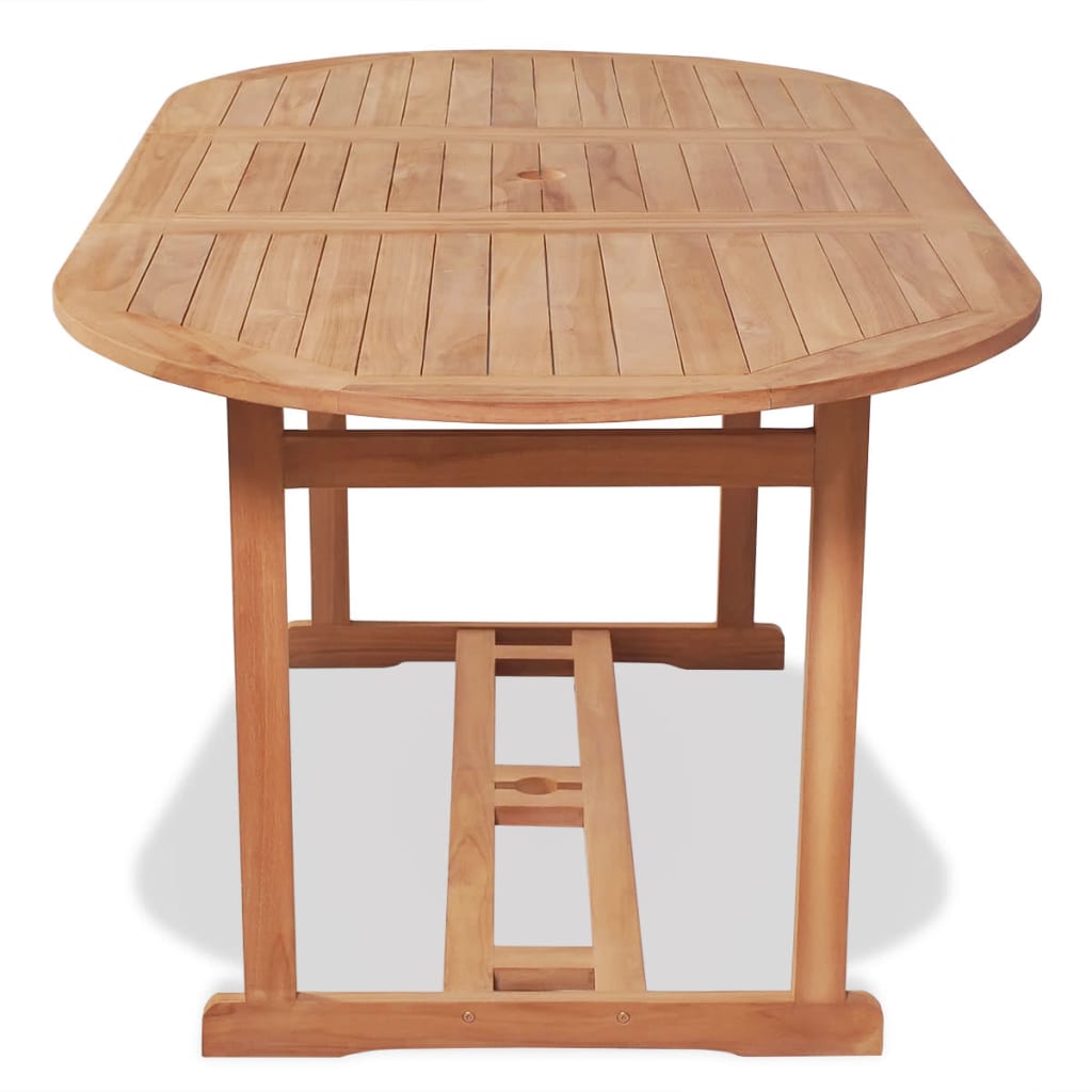 vidaXL udendørs spisebordssæt 7 dele foldbare stole massivt teaktræ