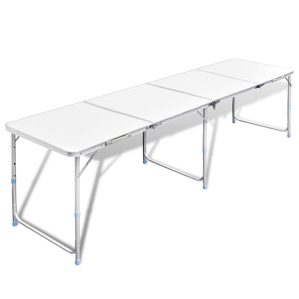 vidaXL sammenklappeligt campingbord justérbart aluminium 240 x 60 cm