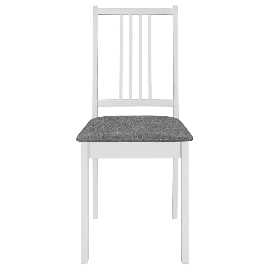 vidaXL spisebordsstole med hynder 4 stk. massivt træ hvid