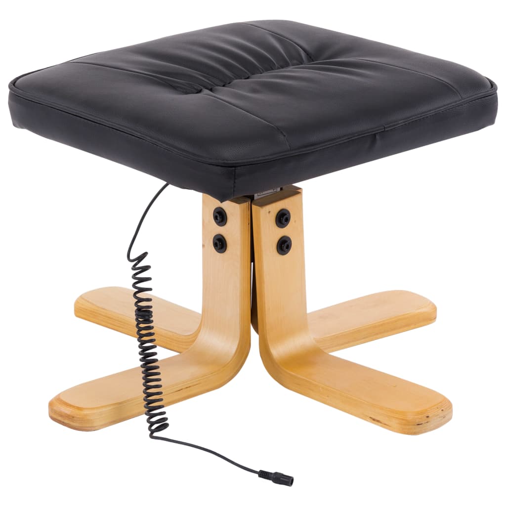 vidaXL massagelænestol med fodskammel sort kunstlæder