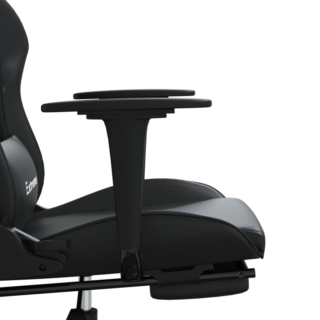 vidaXL gamingstol med fodstøtte kunstlæder sort