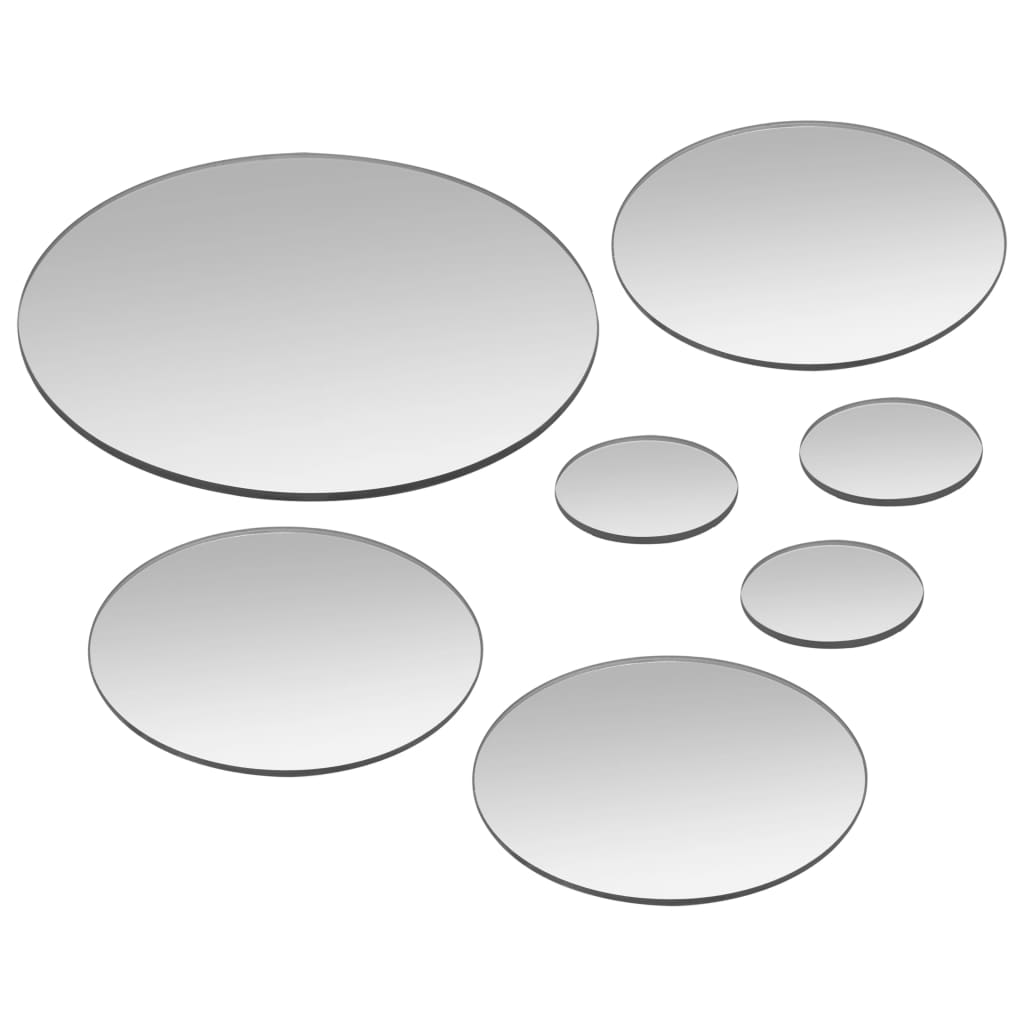 vidaXL vægspejlssæt i 7 dele rundt glas