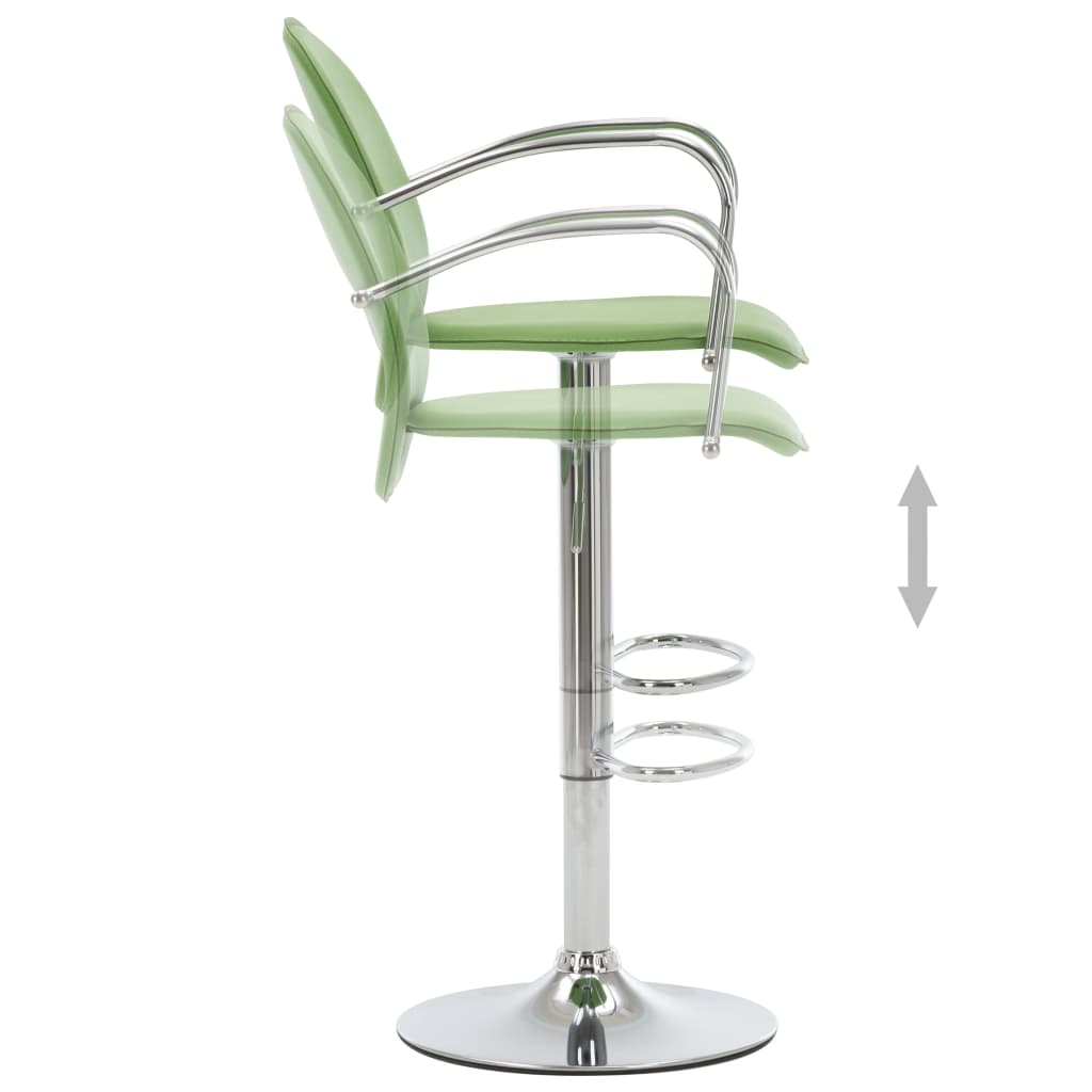 vidaXL barstole med armlæn 2 stk. kunstlæder grøn