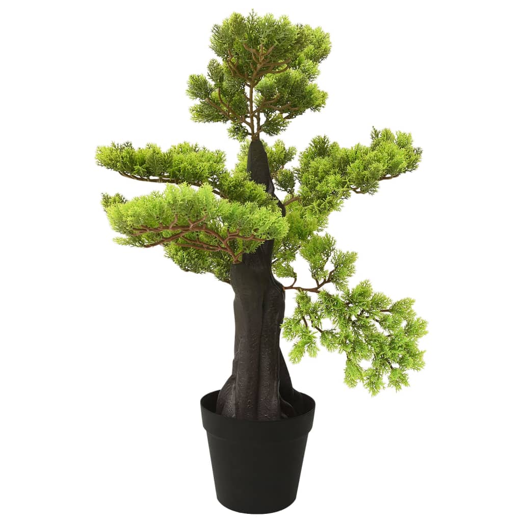 vidaXL kunstigt cypres-bonsaitræ med potte 60 cm grøn