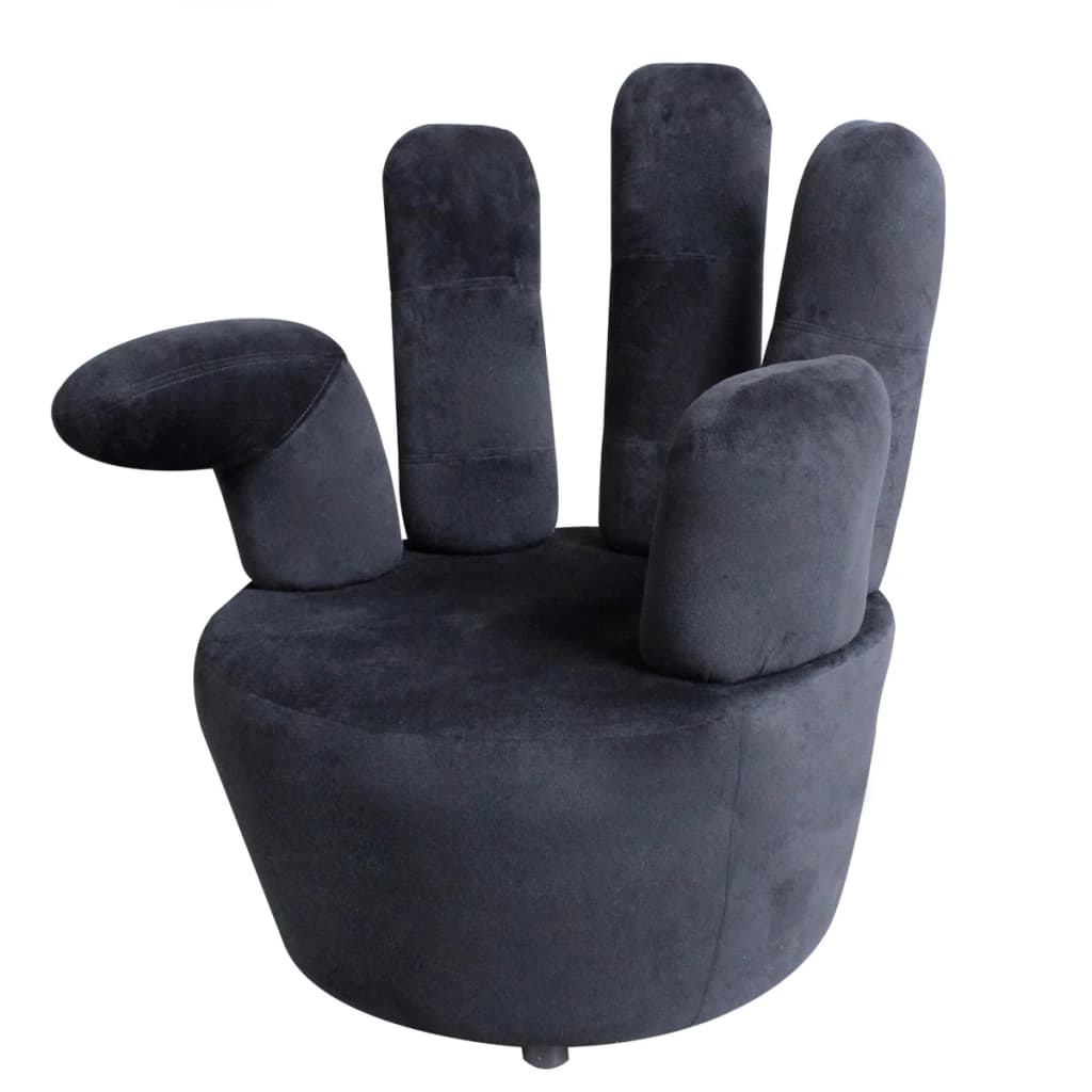 vidaXL stol håndformet fløjl sort