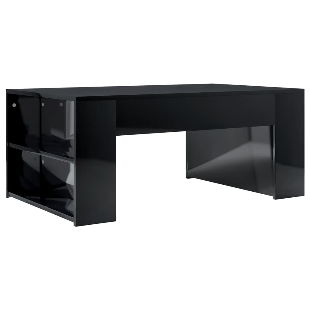 vidaXL sofabord 100x60x42 cm konstrueret træ sort højglans