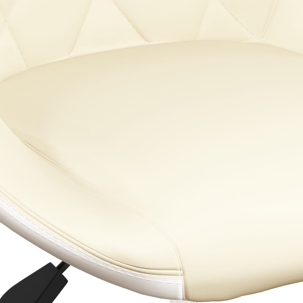 vidaXL drejelige spisebordsstole 2 stk. kunstlæder cremefarvet og hvid